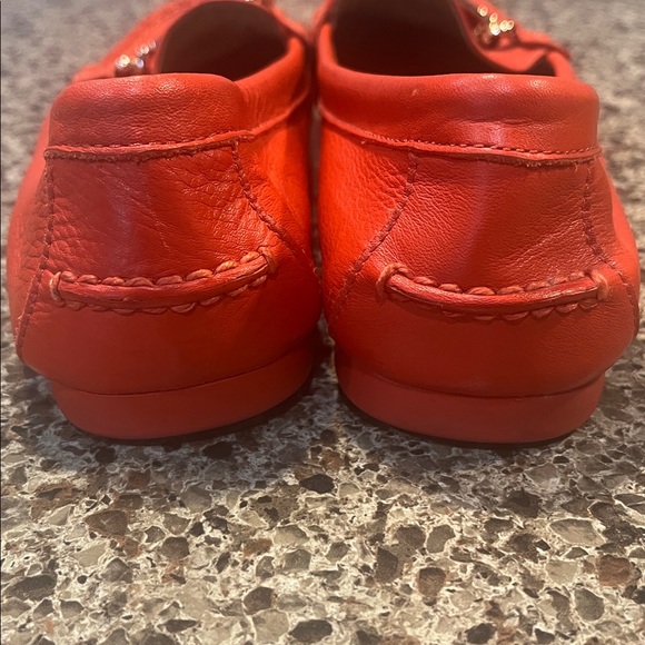 Vintage Orange Coach Leather Flat Loafers - Picture 3 of 5
